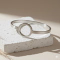 Lira Circle Cuff Bracelet – Silver Finish